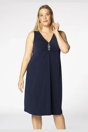 Yoek Jurk met stenen | Blauw | Maat 38/40
