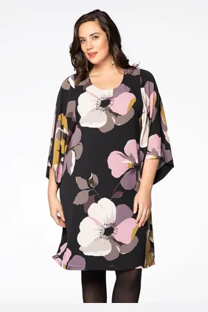 Yoek Dress SELENA wide sleeve | Zwart | Maat 38/40