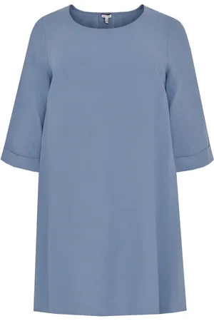 Yoek Tuniek-blouse A-lijn linnen | Indigo | Maat 38/40