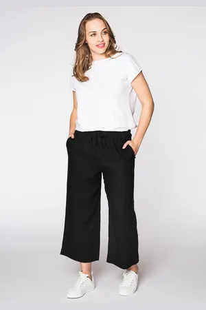 Yoek Driekwart broek taillekoord | Zwart | Maat 38/40