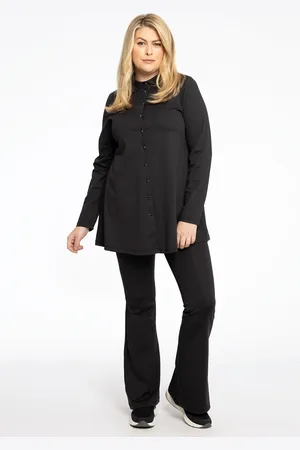 Yoek Pantalon flare TRAVEL | Zwart | Maat 38/40