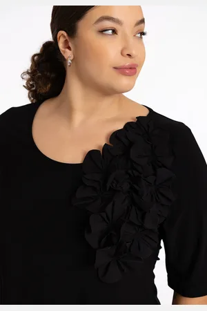 Yoek Tuniek wide bottom CORSAGE | Zwart | Maat 38/40