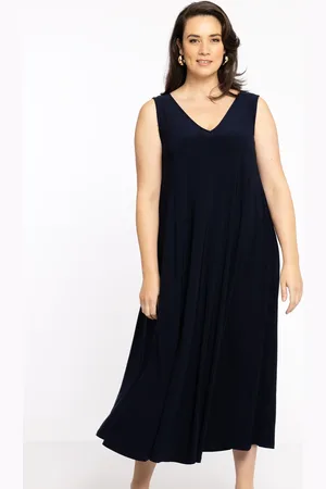Yoek Mouwloze jurk A-lijn | Blauw | Maat 38/40