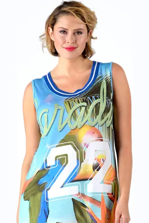 Yoek Mouwloze jurk paradise 22 | Multi | Maat S