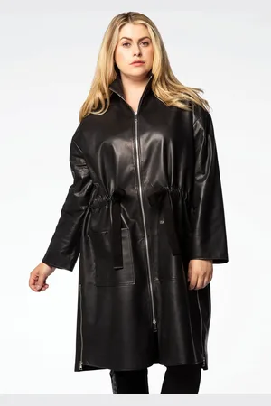 Yoek Leren parka | Zwart | Maat 38/40