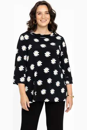 Yoek Shirt A-lijn met Col DAISY | Zwart | Maat 38/40