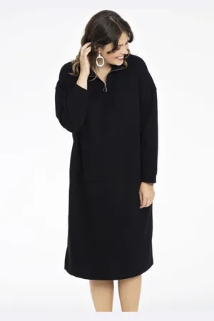Yoek Sweater dress | Zwart | Maat 38/40