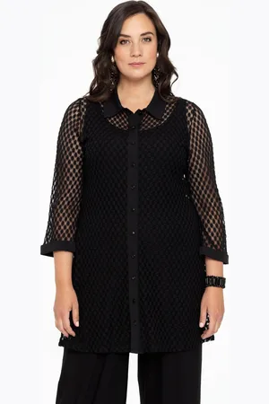 Yoek Blouse met kraag | Zwart | Maat 38/40