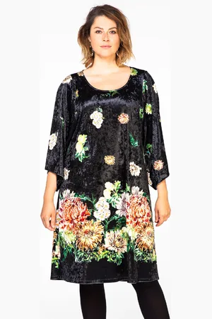 Yoek Jurk wijde mouwen CHRYSANT | Zwart | Maat S