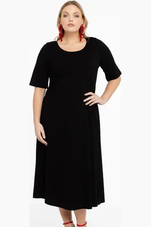 Yoek Maxi jurk A-lijn | Zwart | Maat 38/40