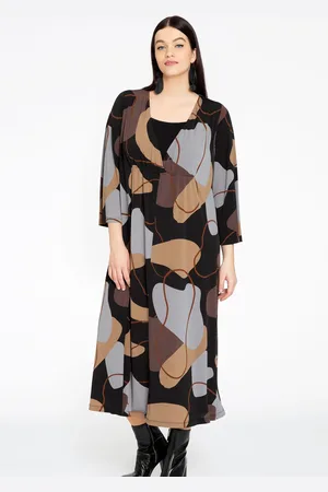 Yoek Lange jurk DEMY | Zwart | Maat 38/40