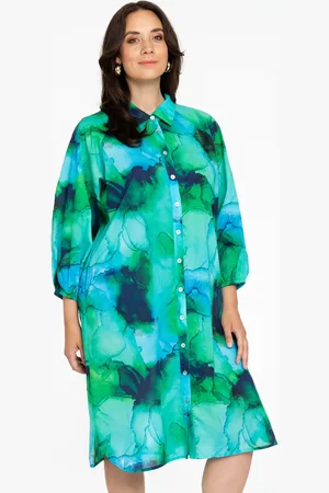 Yoek Blouse jurk | Groen | Maat 38/40