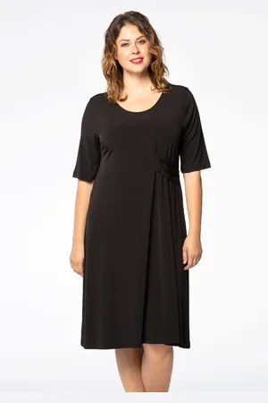 Yoek Jurk puckered | Zwart | Maat 38/40
