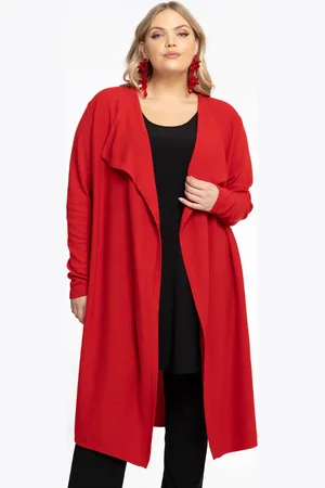 Yoek Vest met gedrapeerde hals cashmere | Rood | Maat 38/40