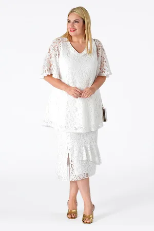 Yoek Skirt ruffled | Wit | Maat S