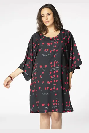 Yoek Jurk wijde mouwen HEART | Zwart | Maat 38/40