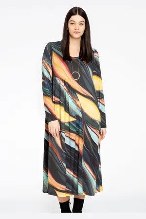 Yoek Jurk met plooien | Zwart | Maat 38/40