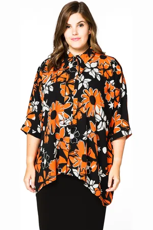 Yoek Blouse met strik BELLA | Zwart | Maat 38/40