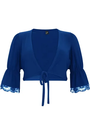 Yoek Bolero met pofmouw | Indigo | Maat 38/40
