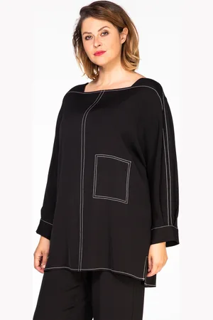 Yoek Shirt contrast stitching COSI | Zwart | Maat 38/40