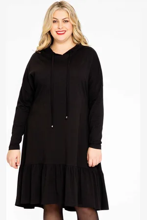 Yoek Sweater-jurk Queen ORGANIC | Zwart | Maat 38/40