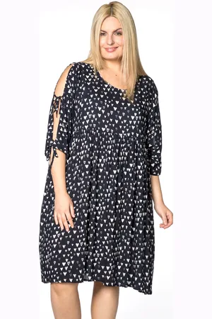 Yoek Dress bow sleeves HEARTBEAT | Blauw | Maat S