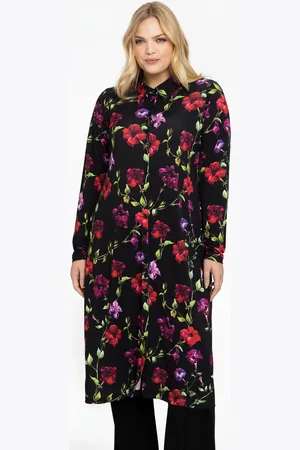 Yoek Blouse midi LOU | Zwart | Maat 38/40