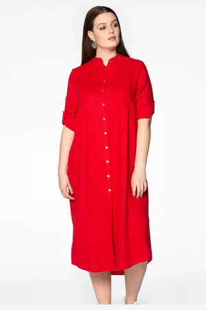 Yoek Blouse long roll up sl | Rood | Maat 38/40