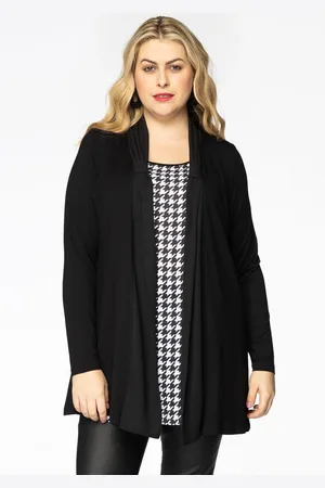 Yoek Vest-blouse PIED DE POULE | Zwart | Maat 38/40