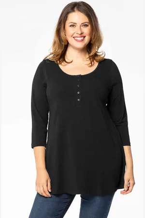 Yoek Tuniek flare fit knopen | Zwart | Maat 38/40