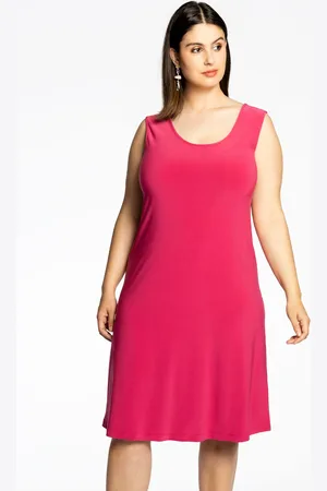 Yoek Jurk mouwloos wijd | Roze | Maat 38/40