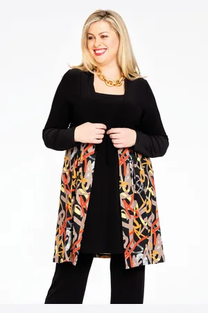 Yoek Vest met strik GRAPHIC | Zwart | Maat 38/40
