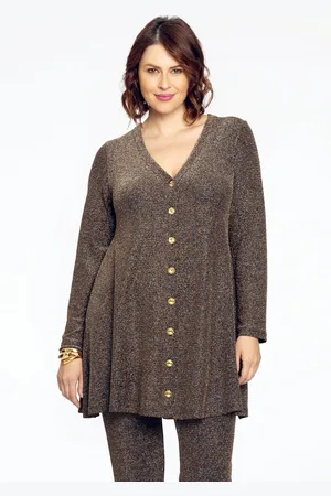Yoek Vest wide bottom LUREX | Goud | Maat 38/40