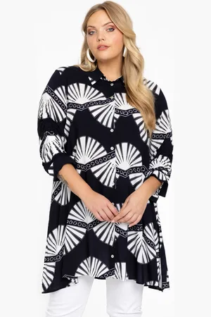 Yoek Blouse swing SHELLY | Blauw | Maat 42/44