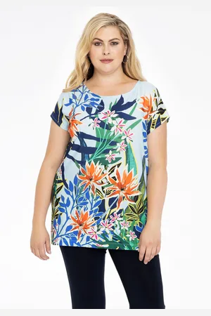 Yoek Shirt wide BOTANIC | Blauw | Maat 38/40