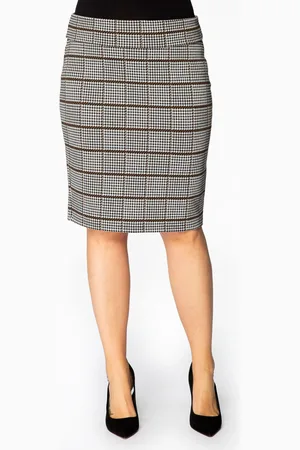 Yoek Skirt PRINCE DE GALLES | Bruin | Maat 38/40
