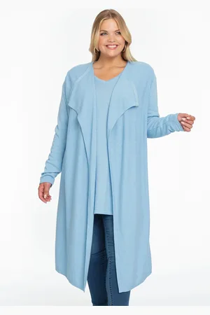 Yoek Vest met gedrapeerde hals cashmere | Licht Blauw | Maat 38/40