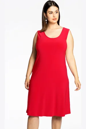 Yoek Jurk mouwloos wijd | Rood | Maat 38/40
