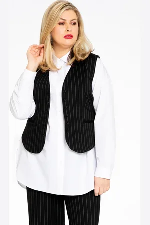Yoek Gilet PINSTRIPE | Zwart | Maat 38/40
