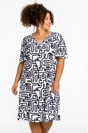 Yoek Jurk pleated sleeve MAZE | Wit | Maat 38/40
