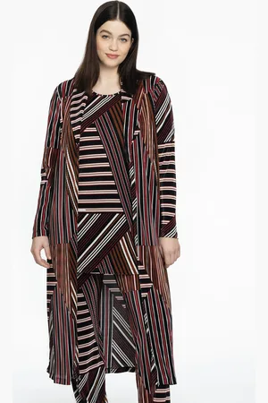 Yoek Cardigan plissé STRIPES | Zwart | Maat 38/40