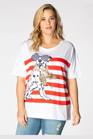 Yoek Wijd shirt fashion dog | Wit | Maat 38/40