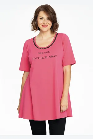 Yoek Tunic wide bottom beads | Roze | Maat 38/40