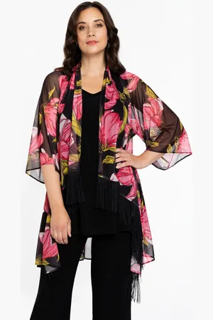 Yoek Vest met franjes | Roze | Maat 38/40