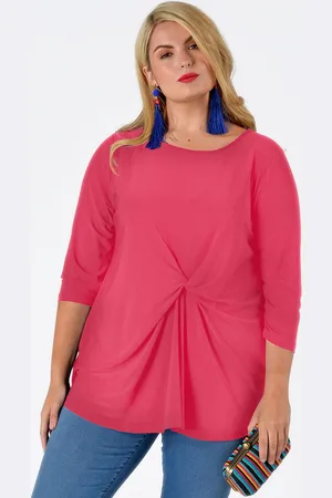 Yoek Shirt met knoop | Roze | Maat S