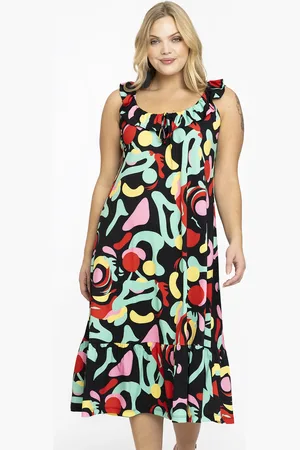Yoek Jurk met ruches MATISSE | Zwart | Maat 38/40