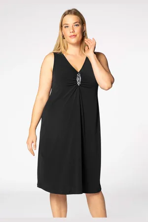 Yoek Jurk met stenen | Zwart | Maat 38/40