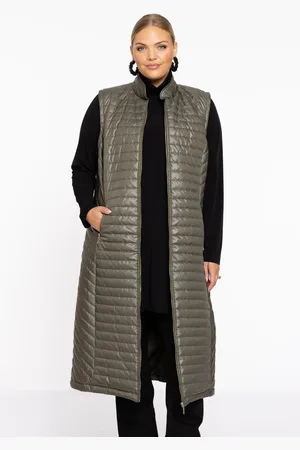 Yoek Bodywarmer horizontale lijnen | Groen | Maat 38/40