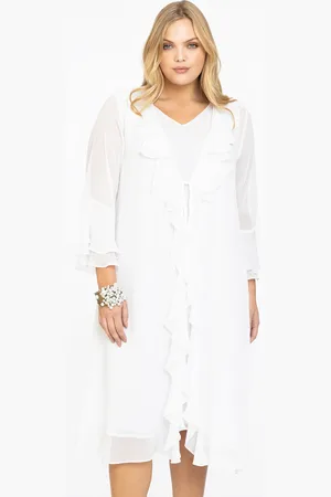 Yoek Cardi-blouse met ruches | Wit | Maat 38/40
