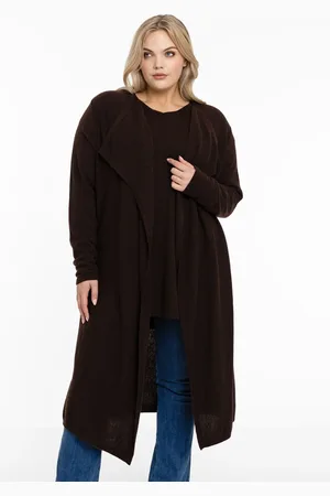 Yoek Vest met gedrapeerde hals cashmere | Bruin | Maat 38/40
